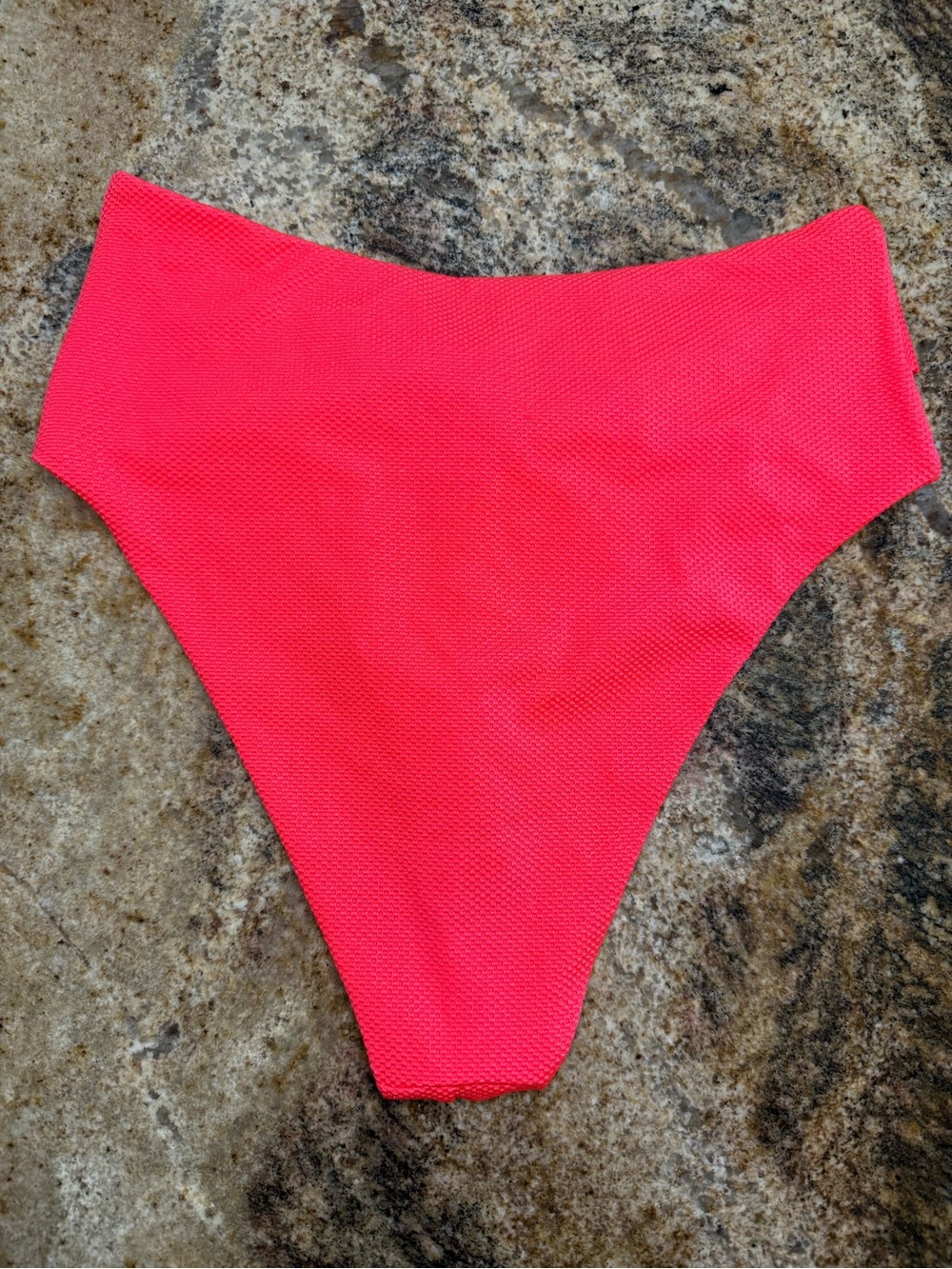aerie Textured High-Cut Thong Bikini Bottoms in Hot Pink